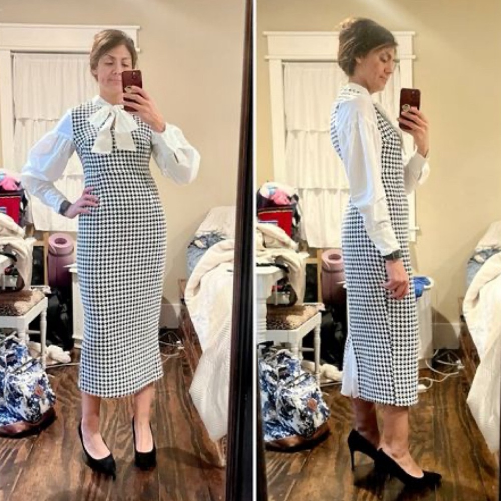 Houndstooth pencil dress